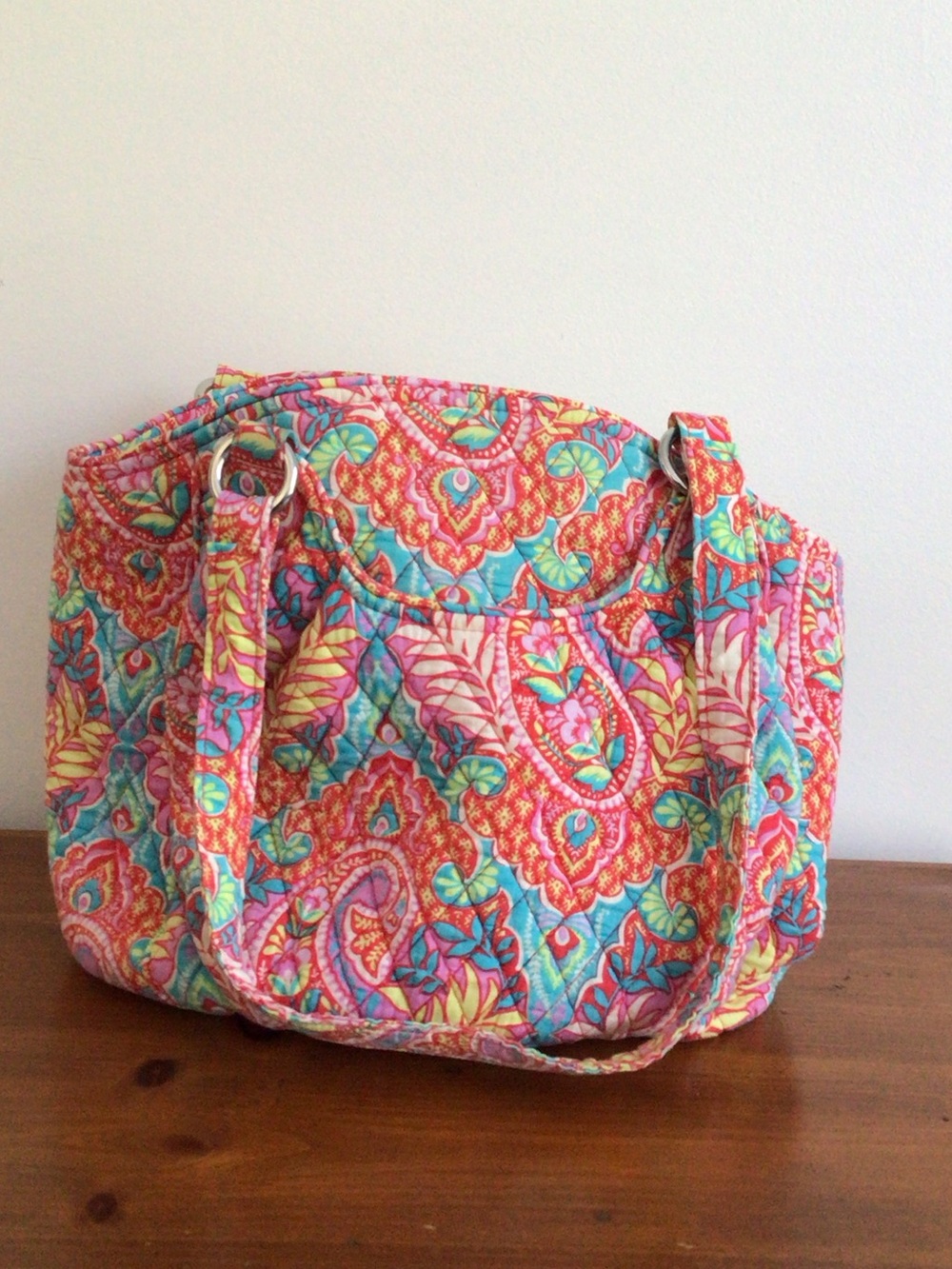 Quilted Floral Paisley Tote Bag in Multicolor